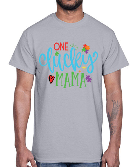 one lucky mama Style 33#- autism- Cotton Tee