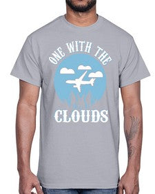 one with the clouds  34#- airplane- Cotton Tee
