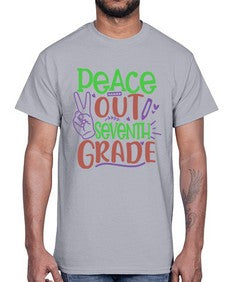 peace out seventh grade 644#- seventh grade- Cotton Tee