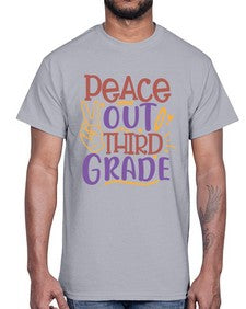 peace out third grade 645#- third grade- Cotton Tee