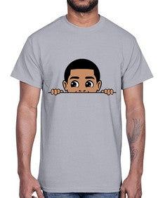 peekaboo boy 17#- black boys or men- Cotton Tee