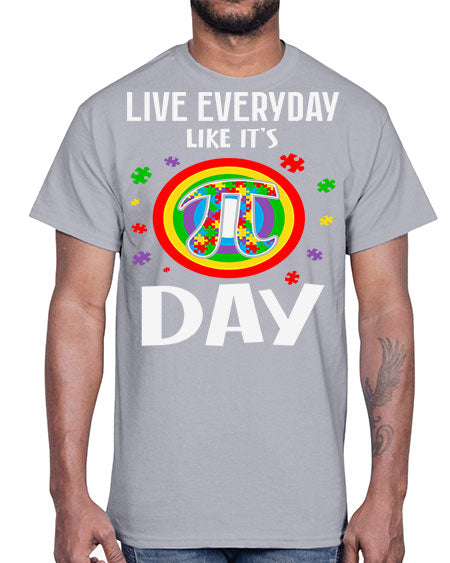 pi day autism puzzle math 111#- autism- Cotton Tee