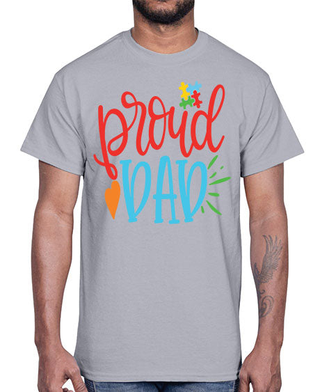 proud dad Style 36#- autism- Cotton Tee