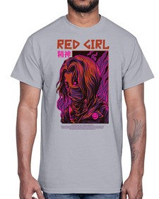 red girl feuaf 1012#- art pop art- Cotton Tee