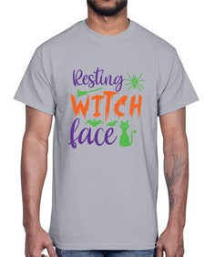 resting witch face 25#- witch- Cotton Tee