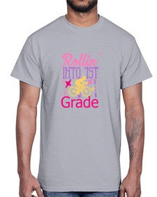 rollin into first grade 776#- first grade- Cotton Tee