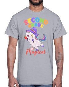 second Grade is Magical Unicorn 821#- second grade- Cotton Tee