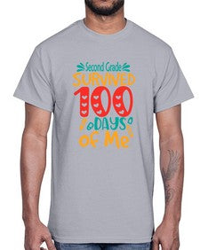 second Grade survived one hundred days of me 835#- one hundred days- Cotton Tee