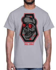 skull grave 1056#- art pop art- Cotton Tee