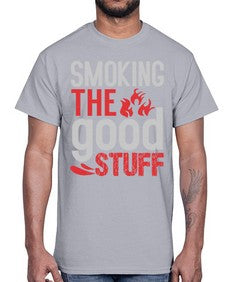 smoking the good stuff 404#- bbq- Cotton Tee