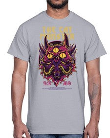 the cat monster gdkkj 1148#- art pop art- Cotton Tee