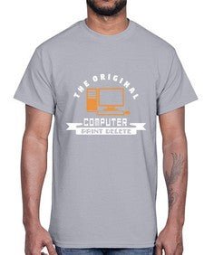 the original computer print delete 12#- computer- Cotton Tee