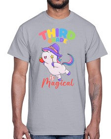 third Grade is Magical Unicorn 962#- third grade- Cotton Tee
