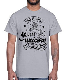 this is what a real unicorn black 436#- unicorn- Cotton Tee
