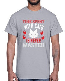 time spend with cat is never wasted Style 120#- cats- Cotton Tee