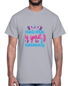 unicorn is spirit animals 465#- unicorn- Cotton Tee