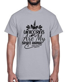 unicorns are my spirit animal 525#- unicorn- Cotton Tee