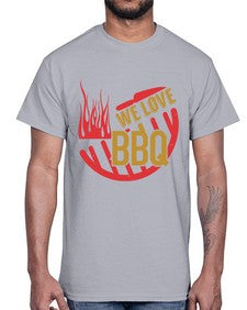 we love bbq 459#- bbq- Cotton Tee