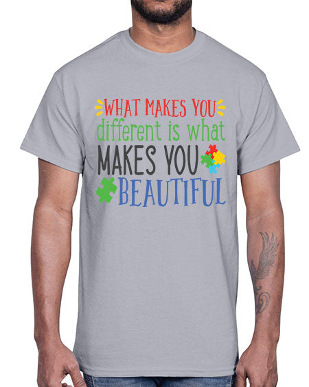 what makes you different is what makes you beautiful Style 3#- autism- Cotton Tee