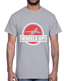 wheels up  50#- airplane- Cotton Tee