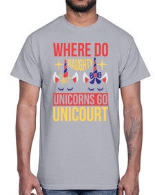 where do naughty unicorns go unicourt 556#- unicorn- Cotton Tee