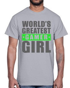 worlds greatest gamer girl 166#- video games- Cotton Tee
