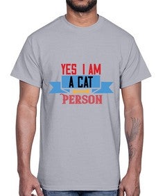 yes i am acat person Style 123#- cats- Cotton Tee