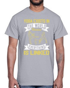 yoga exists in the world because everything is linked  617#- yoga- Cotton Tee