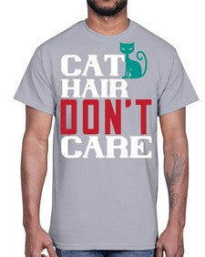 cat hair dont care o Style 29#- cats- Cotton Tee