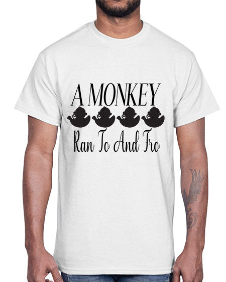 A monkey ran to and - monkey- Cotton Tee