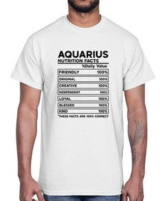 Aquarius Nutrition Facts 67#- aquarius- Cotton Tee