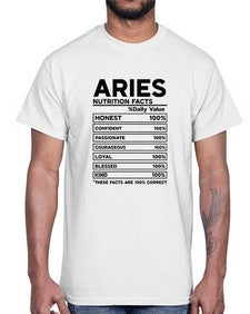 Aries Nutrition Facts 97#- aries- Cotton Tee