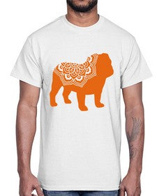 BulldogMandala 281#- mandala- Cotton Tee