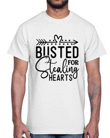 Busted For Stealing Hearts 282#- funny- Cotton Tee