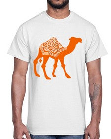 CamelMandala 295#- mandala- Cotton Tee