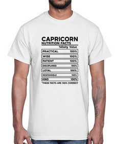 Capricorn Nutrition Facts 185#- capricorn- Cotton Tee