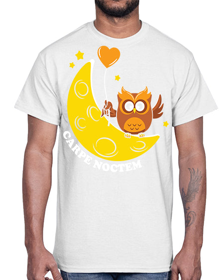 Carpe Noctem Moon Stars Owl A TurtleRabbit 1#- owl- Cotton Tee