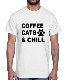 Coffee Cat Style 41#- cats- Cotton Tee