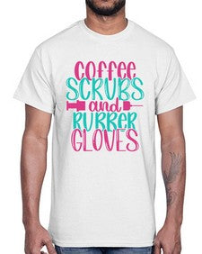 Coffee Scrubs And Rubber Gloves Style Style 665#- nurse- Cotton Tee