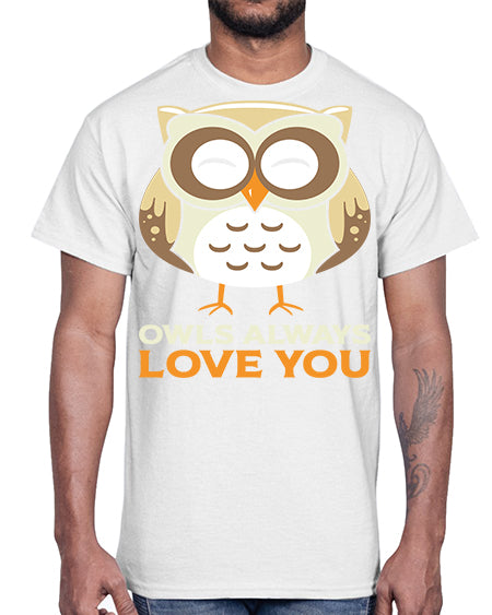 Cute Owl Always Love You A TurtleRabbit 3#- owl- Cotton Tee