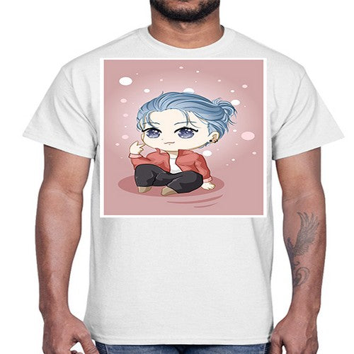Cute little boy silver hair 78#- anime- Cotton Tee