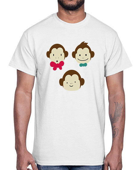 Cute_little_monkeys_5425- monkey- Cotton Tee