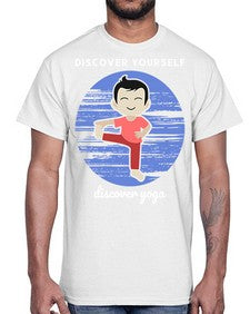 Discover Yourself Discover Yoga 199#- yoga- Cotton Tee