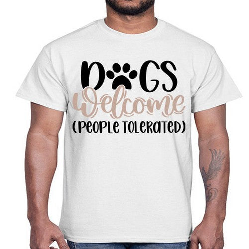 Dogs Welcome Style 21#- dogs- Cotton Tee