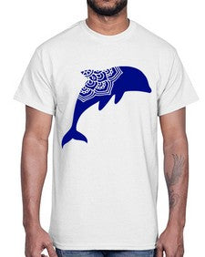 DolphinMandala 382#- mandala- Cotton Tee