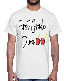 First Grade Diva 124#- first grade- Cotton Tee