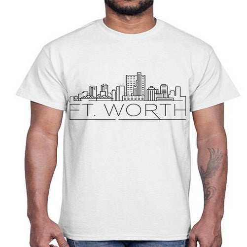 Ft Worth Minimal Skyline 750#- cities- Cotton Tee