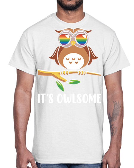 Funny Owl Gift Im Owlsome A TurtleRabbit 7#- owl- Cotton Tee