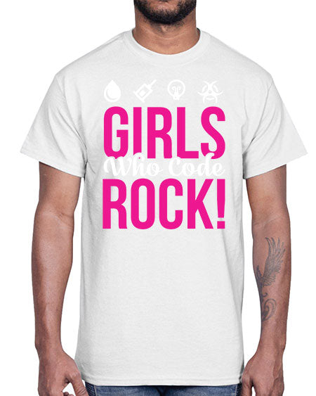 Girls Who Code Rock 247#- general science- Cotton Tee