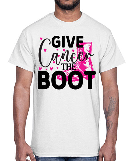 Give Cancer the Boot 24#- breast cancer- Cotton Tee